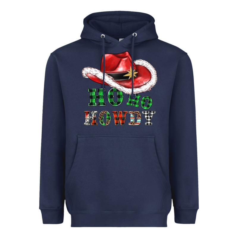 Ho Ho Howdy Christmas Hat Heavyweight Hoodie by AdoDesignShop | Teevron