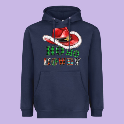 Ho Ho Howdy Christmas Hat Heavyweight Hoodie Designed By Adodesignshop