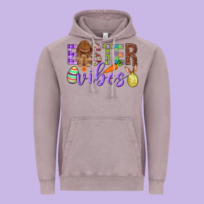 Easter Vibes Vintage Hoodie Designed By Bundleandbundleshop