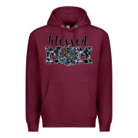 Burgundy blessed mom Premium Hoodie - SublimationCraftShop