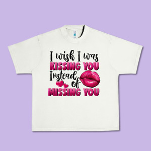 I Wish I Was Kissing You Instead Of Missing You Urban Heavy Tee Designed By Fadigitalartstudio