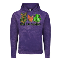 Cloud Purple peace love shamrock Vintage Hoodie - FaDigitalArtStudio
