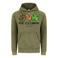 Vintage Olive peace love shamrock Vintage Hoodie - FaDigitalArtStudio