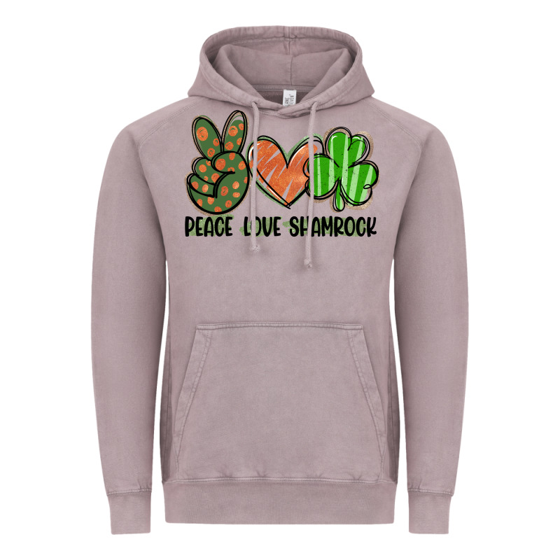 Peace Love Shamrock Vintage Hoodie by FaDigitalArtStudio | Teevron