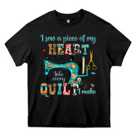 Black i sew a piece of my heart into every quilt i make Heavy Core Tee - RanaPortraitStore