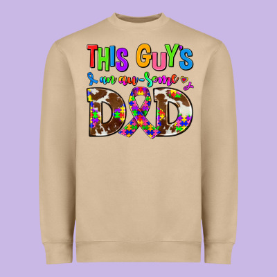 This Guys An Ausome Dad Heavyweight Sweatshirt Designed By Adodesignshop