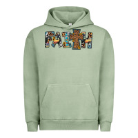 Pigment Oil Green faith cross Urban Hoodie - JahusDesignShop