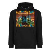 Black boot cactus sunflower gemstone Heavyweight Hoodie - AdoDesignShop
