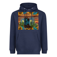 Navy boot cactus sunflower gemstone Heavyweight Hoodie - AdoDesignShop