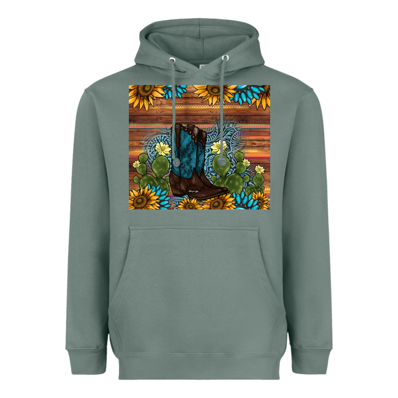 Boot Cactus Sunflower Gemstone Heavyweight Hoodie by AdoDesignShop | Teevron