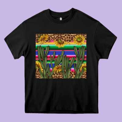 Western Desert With Leopard And Sunflowers Tumbler Tbs Heavy Core Tee Designed By Tumblerdesignbyshophia