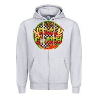 Heather Grey race coach  with leopard and peace hand Zipper Hoodie - AdoDesignShop