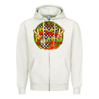 Oatmeal Heather race coach  with leopard and peace hand Zipper Hoodie - AdoDesignShop
