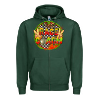 Sports Green race coach  with leopard and peace hand Zipper Hoodie - AdoDesignShop