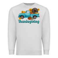 Dove Grey thanksgiving truck turkey Premium Sweatshirt - AdoDesignShop