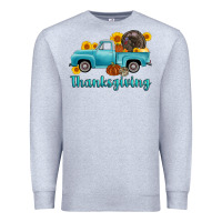 Heather Grey thanksgiving truck turkey Premium Sweatshirt - AdoDesignShop