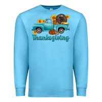 Ocean Blue thanksgiving truck turkey Premium Sweatshirt - AdoDesignShop