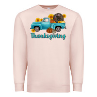 Pale Pink thanksgiving truck turkey Premium Sweatshirt - AdoDesignShop