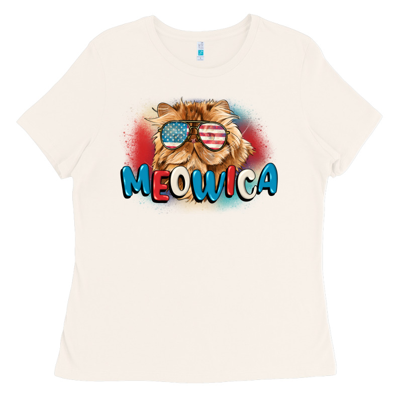 Meowica 4th Of July Ladies Tee by CowGirlArtShop | Teevron
