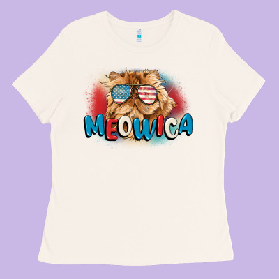Meowica 4th Of July Ladies Tee Designed By Cowgirlartshop
