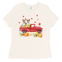Bone basenji pumpkin truck fall leaf thanksgiving halloween Ladies Tee - linhVisuals