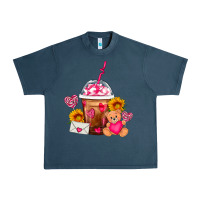Midnight Navy Valentines Day Frappe Coffee Urban Heavy Tee - FaDigitalArtStudio