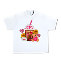White Valentines Day Frappe Coffee Urban Heavy Tee - FaDigitalArtStudio