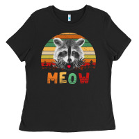 Funny Vintage Raccoon Meow Raccoon Lovers Ladies Tee | Teevron