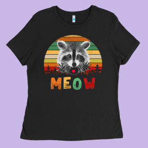 Funny Vintage Raccoon Meow Raccoon Lovers Ladies Tee Designed By Linhvisuals