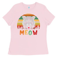 Bubblegum Pink funny vintage raccoon meow raccoon lovers Ladies Tee - linhVisuals