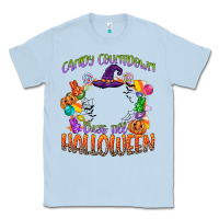Dusty Blue candy countdown days till halloween Classic Tee - CowGirlArtShop