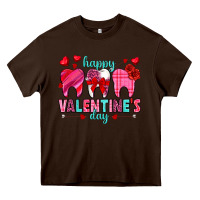 Chocolate Brown Happy Valentine's Day with teeth Valentine's Day Heavy Core Tee - HowdyJamesFarm