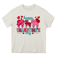 Cream Happy Valentine's Day with teeth Valentine's Day Heavy Core Tee - HowdyJamesFarm