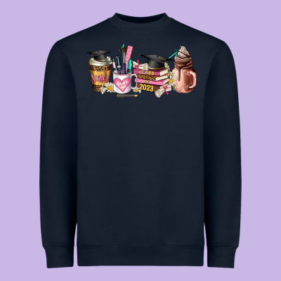 Senior 2023 Graduation Coffee Cups Heavyweight Sweatshirt Designed By Adodesignshop