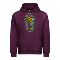 Mauve Wine cross Urban Hoodie - JahusDesignShop