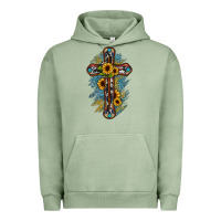 Pigment Oil Green cross Urban Hoodie - JahusDesignShop