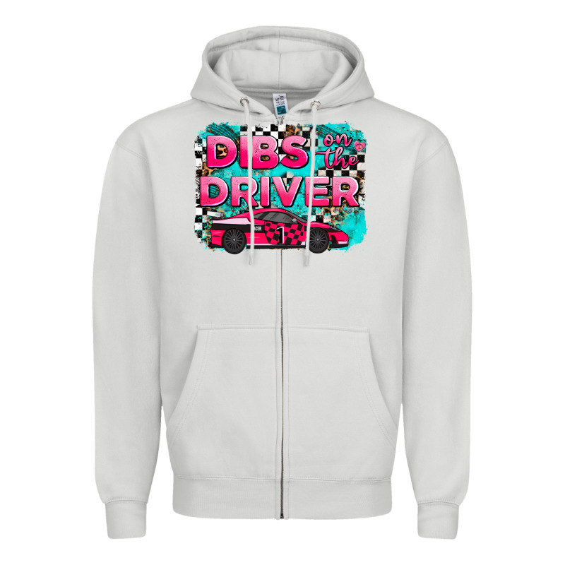 Dibs On The Driver Background Zipper Hoodie by AdoDesignShop | Teevron