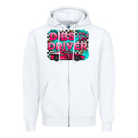 White dibs on the driver background Zipper Hoodie - AdoDesignShop
