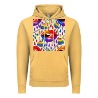 Vintage Mustard Pride lgbtq lips and heart lollipop seamless patte Vintage Hoodie - BundleAndBundleShop
