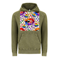 Vintage Olive Pride lgbtq lips and heart lollipop seamless patte Vintage Hoodie - BundleAndBundleShop