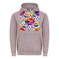 Vintage Zinc Pride lgbtq lips and heart lollipop seamless patte Vintage Hoodie - BundleAndBundleShop