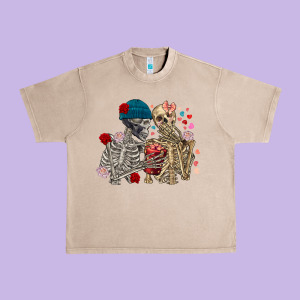 Skeleton Couple Valentine's Day Urban Heavy Tee Designed By Fadigitalartstudio