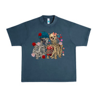 Midnight Navy Skeleton couple Valentine's Day Urban Heavy Tee - FaDigitalArtStudio