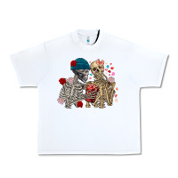 White Skeleton couple Valentine's Day Urban Heavy Tee - FaDigitalArtStudio