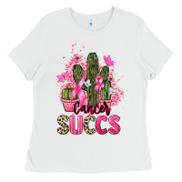 White Cancer succs Cancer Awareness Ladies Tee - HowdyJamesFarm