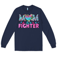 Navy Western Mom Is A Fighter Long Sleeve Tee - BundleAndBundleShop