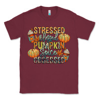Burgundy stressed blessed pumpkin spice obsessed Classic Tee - CowGirlArtShop