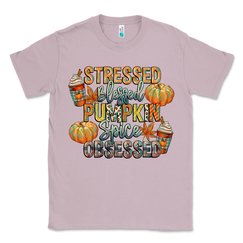 Stressed Blessed Pumpkin Spice Obsessed Classic Tee by CowGirlArtShop | Teevron