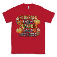 Red stressed blessed pumpkin spice obsessed Classic Tee - CowGirlArtShop