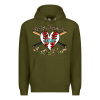 Army Green all you need is love baseball Premium Hoodie - CowhideDigitalArt